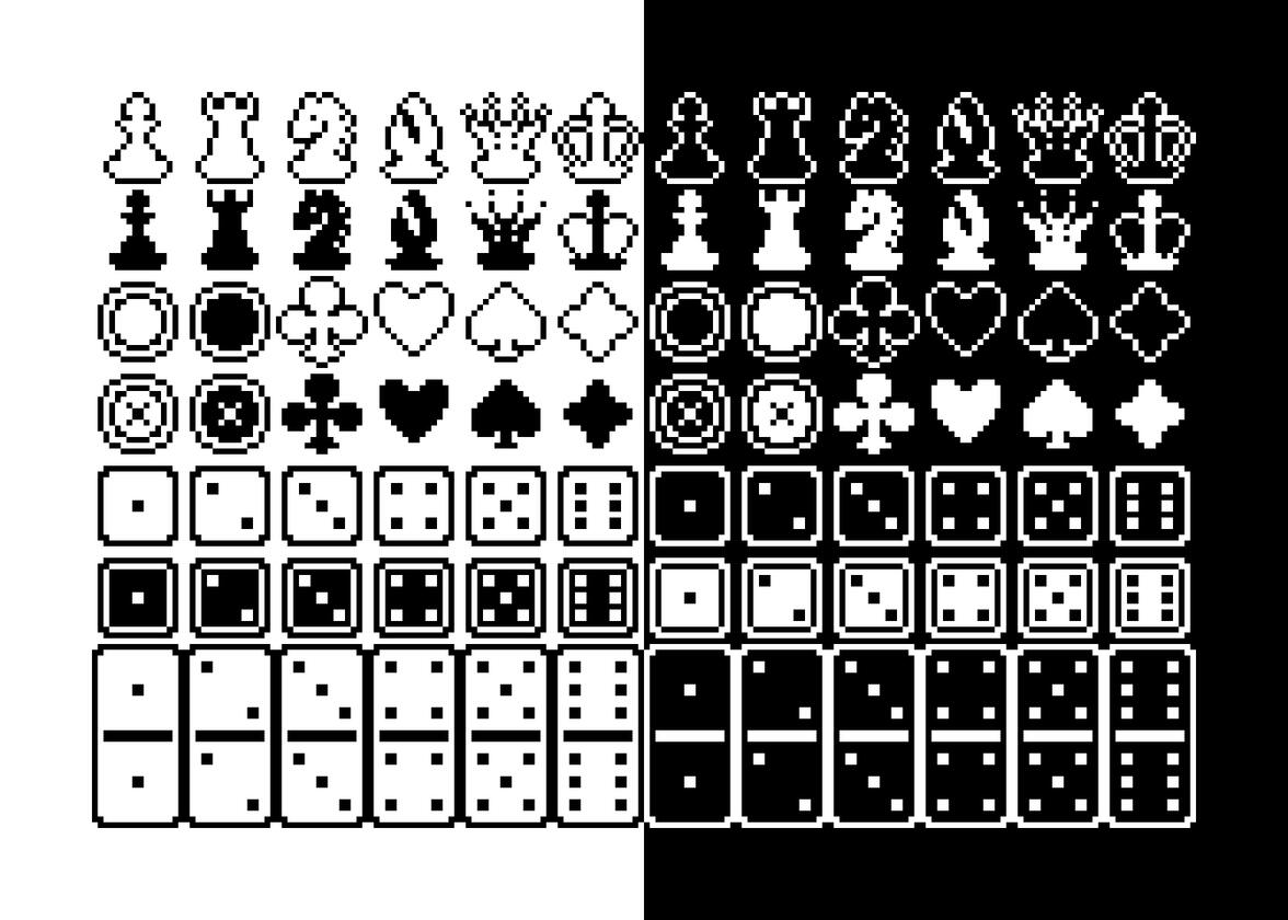 1-bit game pieces